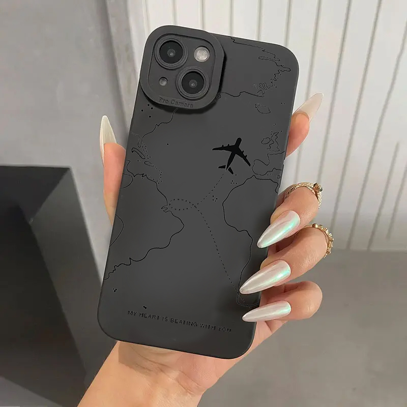 Phone Cases Samsung S25 Ultra - Travel-nspired Airplane Route Design Phone Cases