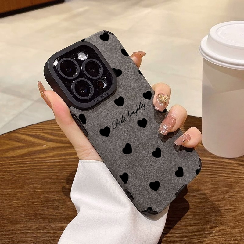 Phone Cases Otterbox - New Luxury Black Love Heart Phone