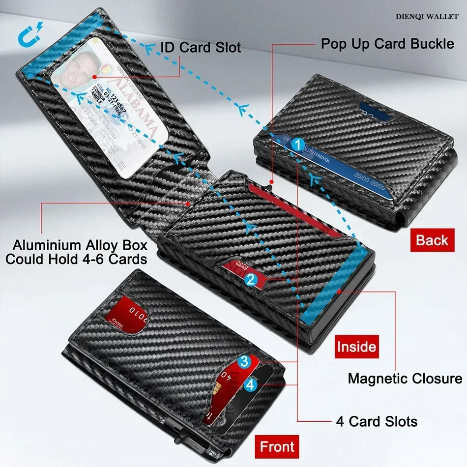 Mens Pop‑Up Money Clips Wallet - Slim Card Slot Case 评论和价格