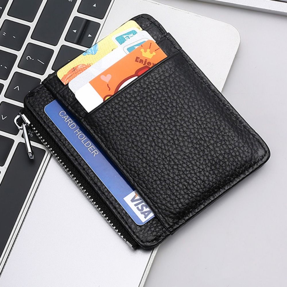 Genuine Leather ID Card Holder - Slim Card Slot Case 评论和价格