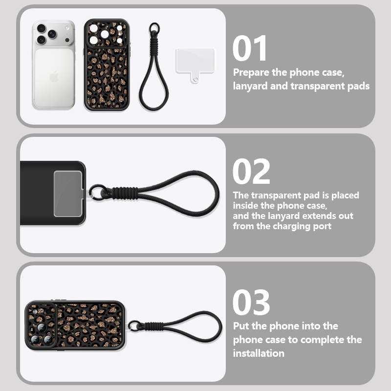 Brown Leopard Printed Lanyard  - Phone Cases Leopard Print 评论和价格