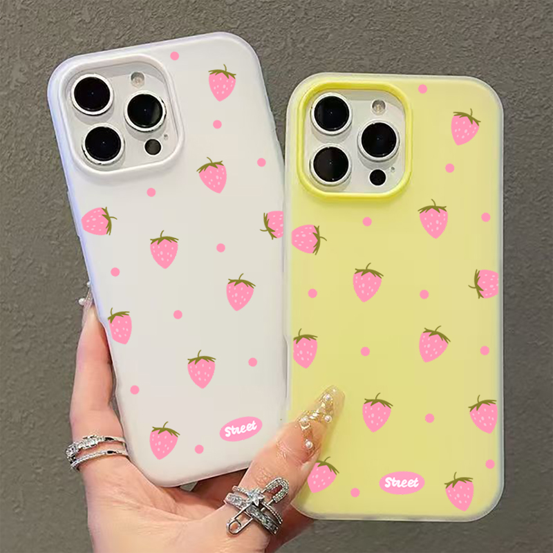 Sweet Pink Strawberry Pattern  - Phone Cases Pink 评论和价格