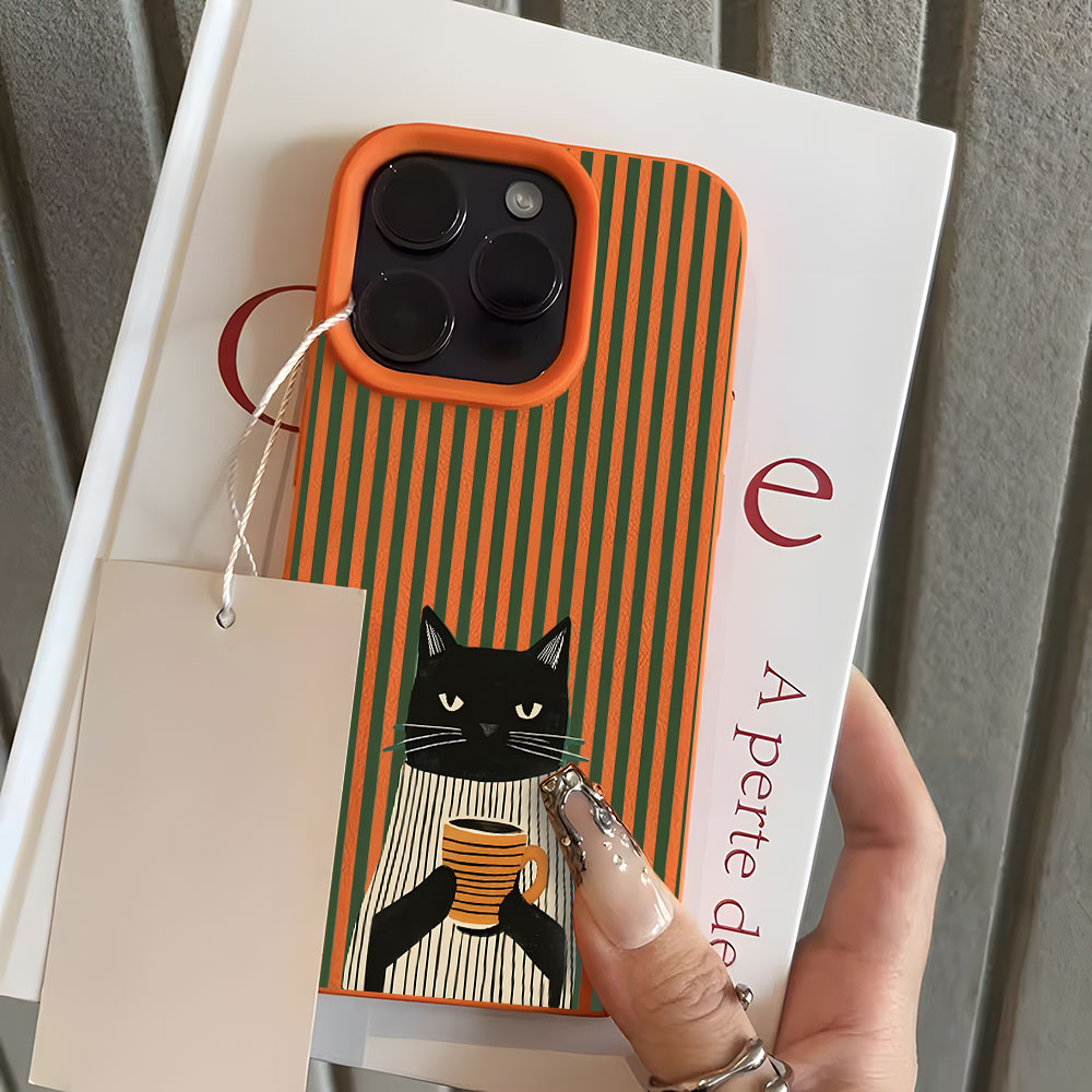 Funny Coffee Cat Pattern Lyche - Phone Cases Otterbox 评论和价格