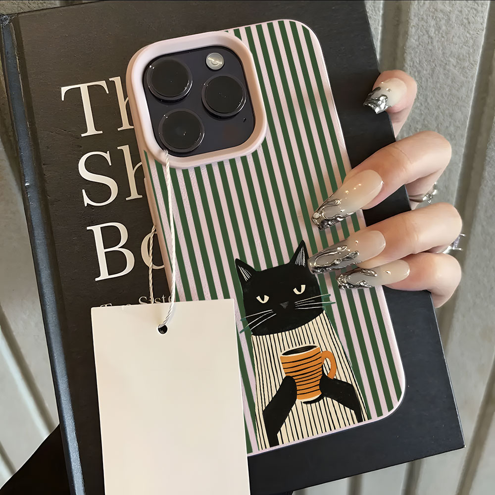 Funny Coffee Cat Pattern Lyche - Phone Cases Otterbox 评论和价格