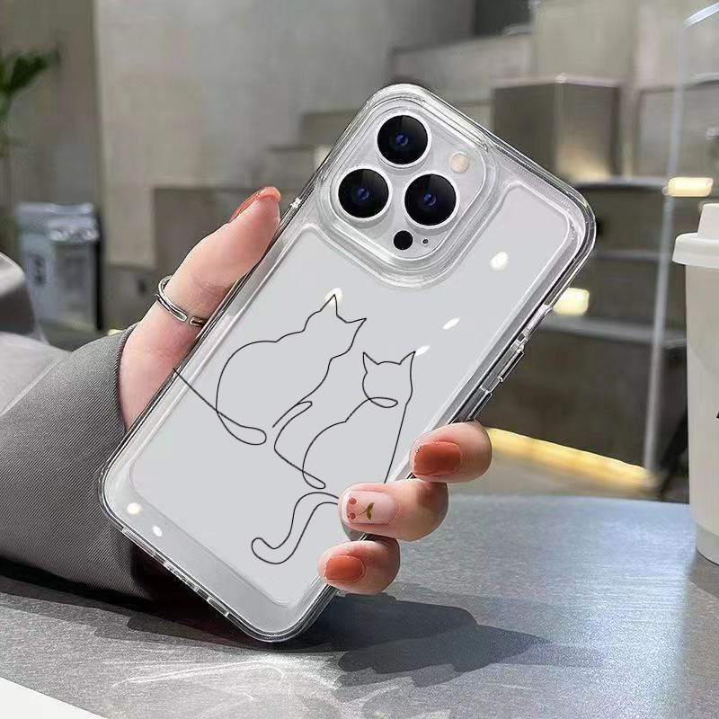 Cute Line Cat Anti-drop Phone  - Phone Cases Xiaomi 14T 评论和价格