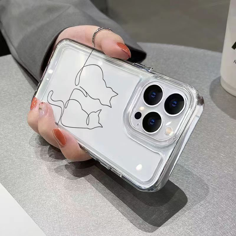 Cute Line Cat Anti-drop Phone  - Phone Cases Xiaomi 14T 评论和价格