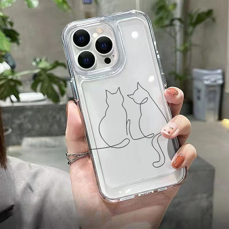 Cute Line Cat Anti-drop Phone  - Phone Cases Xiaomi 14T 评论和价格
