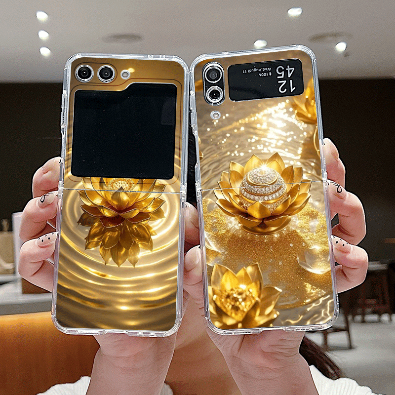 Creative Golden Lotus Flower P - Phone Cases Z Flip 5 评论和价格