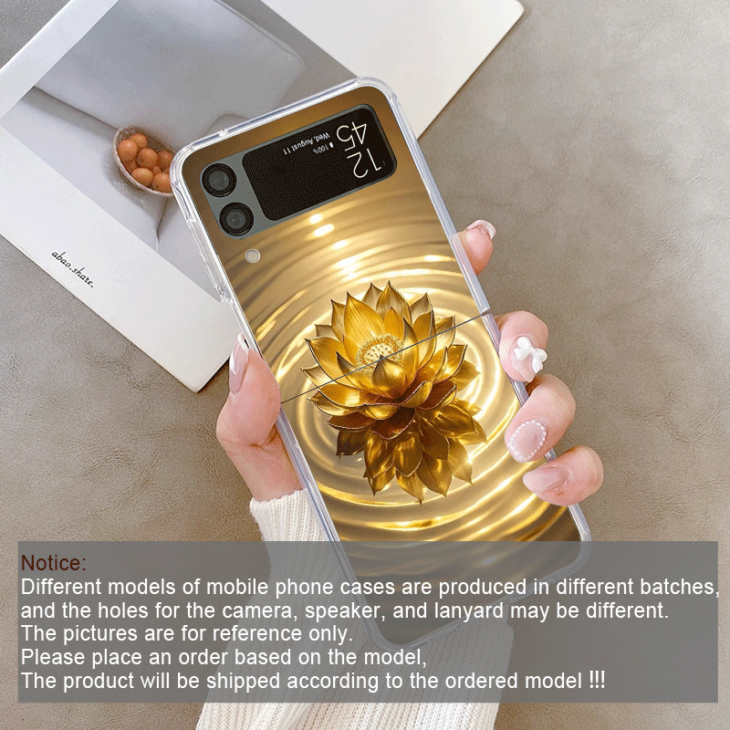 Creative Golden Lotus Flower P - Phone Cases Z Flip 5 评论和价格