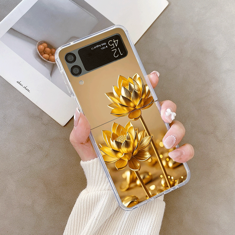 Creative Golden Lotus Flower P - Phone Cases Z Flip 5 评论和价格