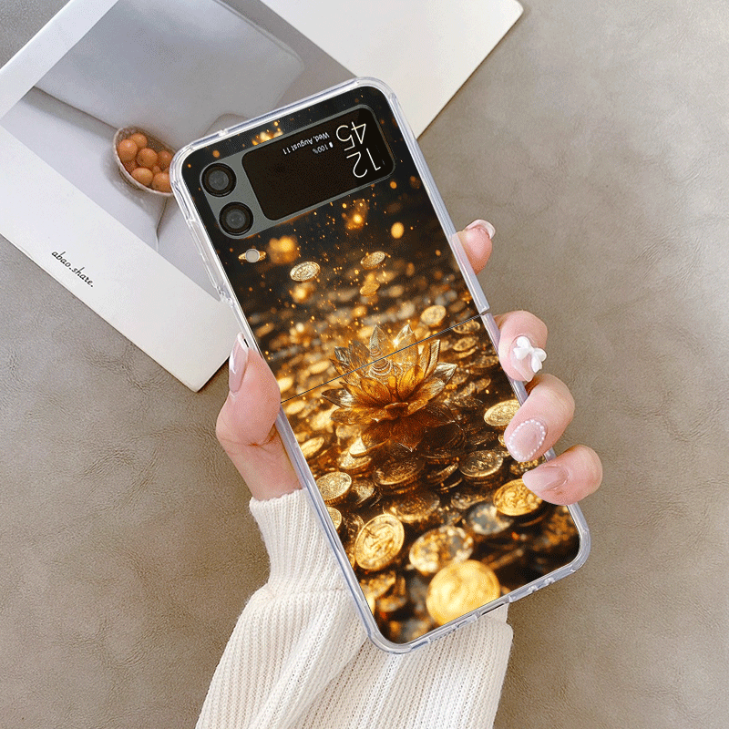 Creative Golden Lotus Flower P - Phone Cases Z Flip 5 评论和价格