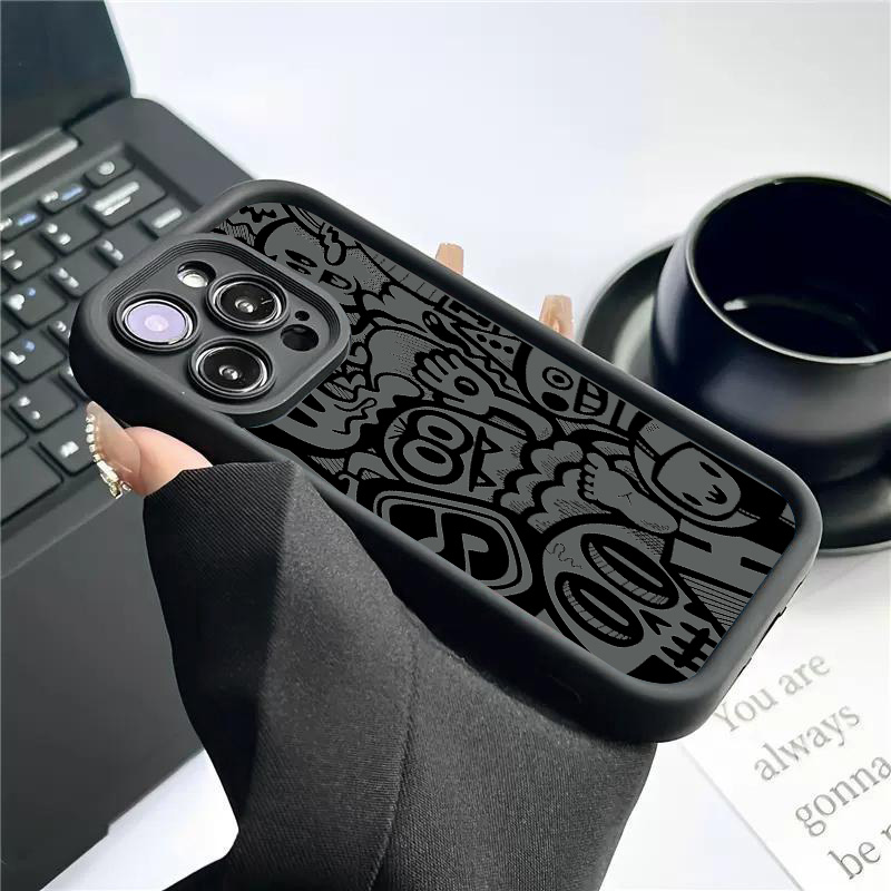 Black Graffiti Phone Case For  - Phone Cases Otterbox 评论和价格