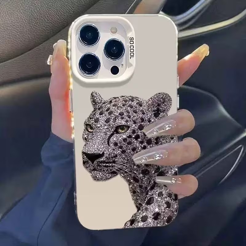 IMD Holographic Silver Phone C - Phone Cases Leopard Print 评论和价格