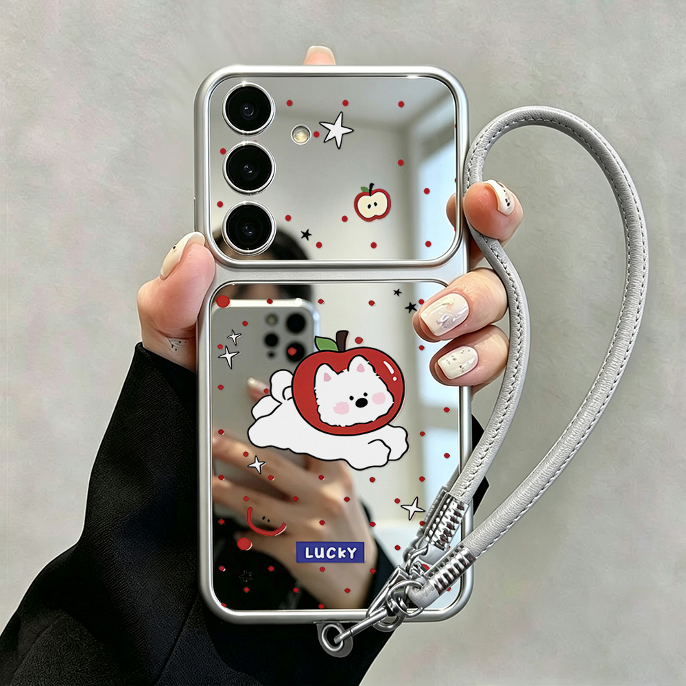 Make Up Mirror Cute Dog Phone  - Phone Cases Samsung S25 Ultra 评论和价格
