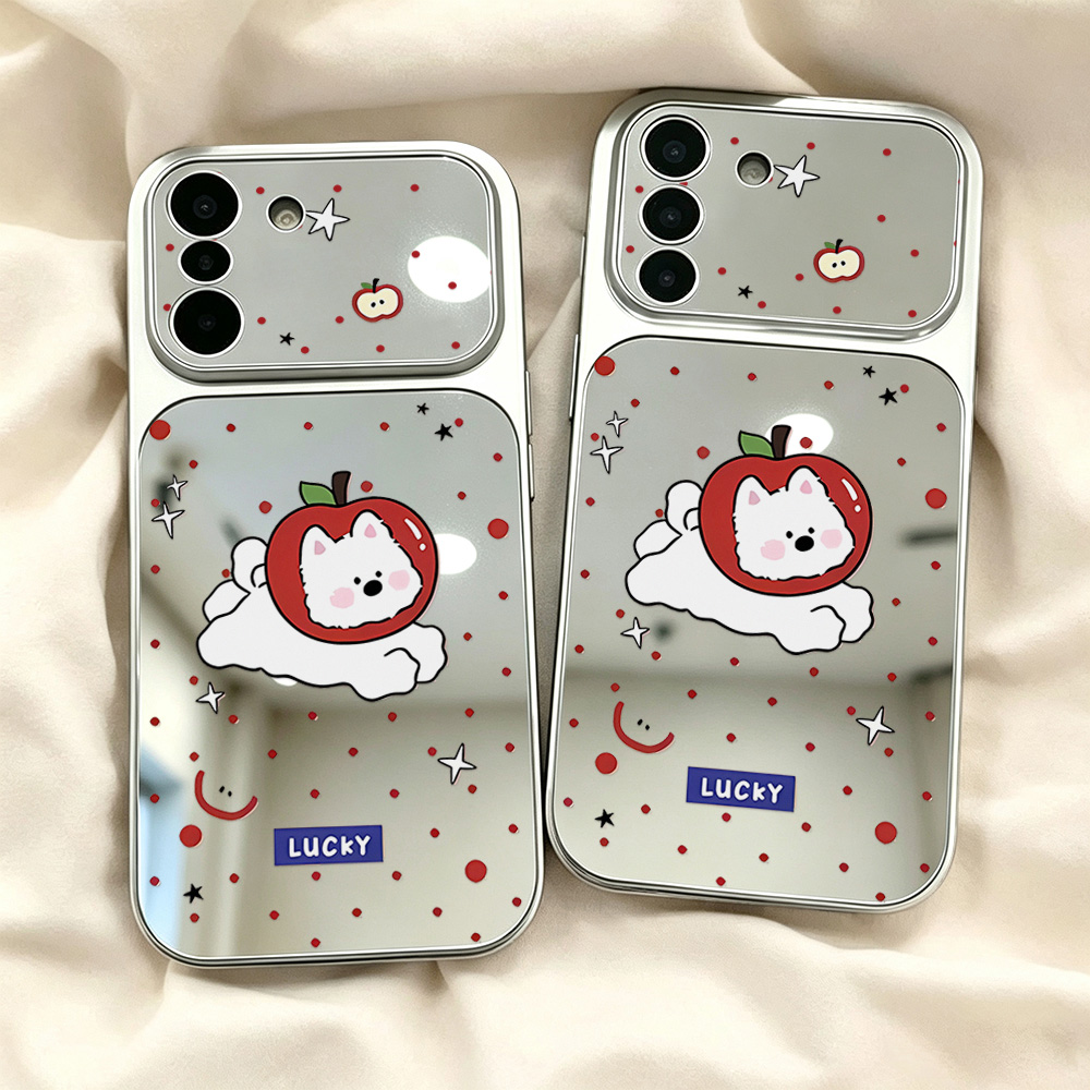 Make Up Mirror Cute Dog Phone  - Phone Cases Samsung S25 Ultra 评论和价格