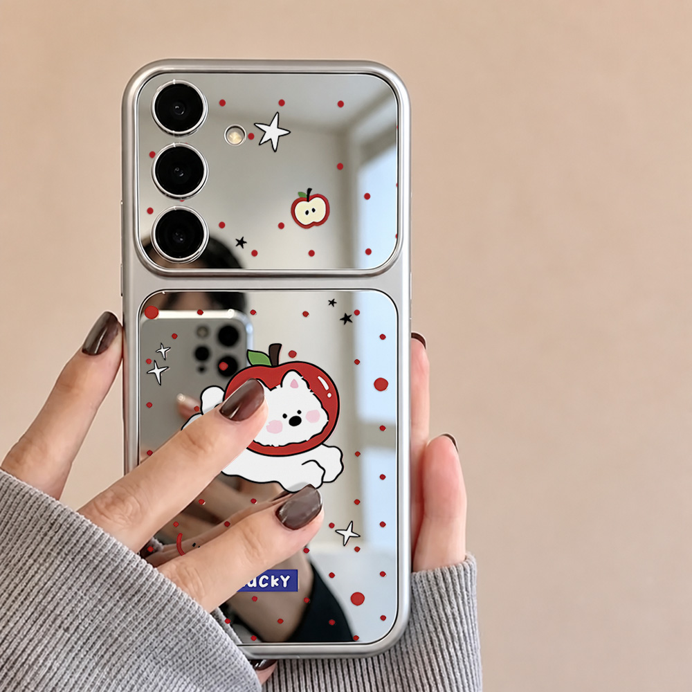 Make Up Mirror Cute Dog Phone  - Phone Cases Samsung S25 Ultra 评论和价格