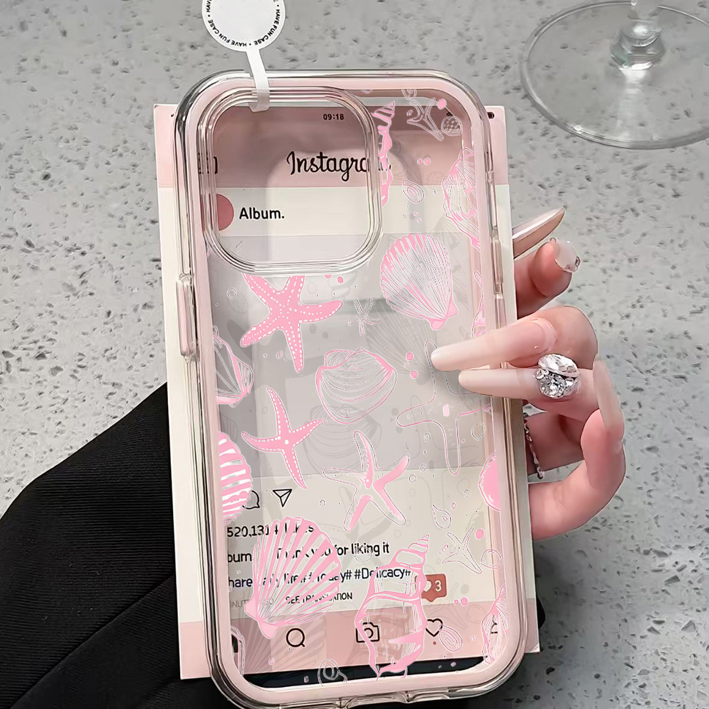 Summer Pink Seashell Clear Pho - Phone Cases Pink 评论和价格