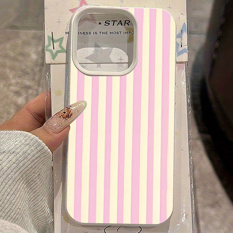 Simple Pink Vertical Striped L - Phone Cases Pink 评论和价格