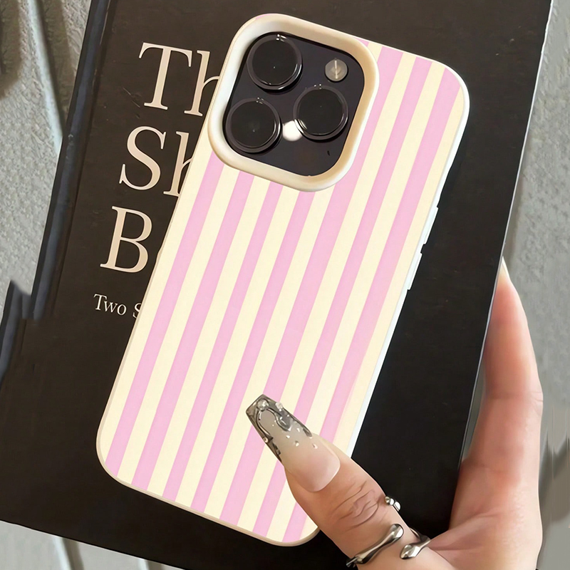 Simple Pink Vertical Striped L - Phone Cases Pink 评论和价格