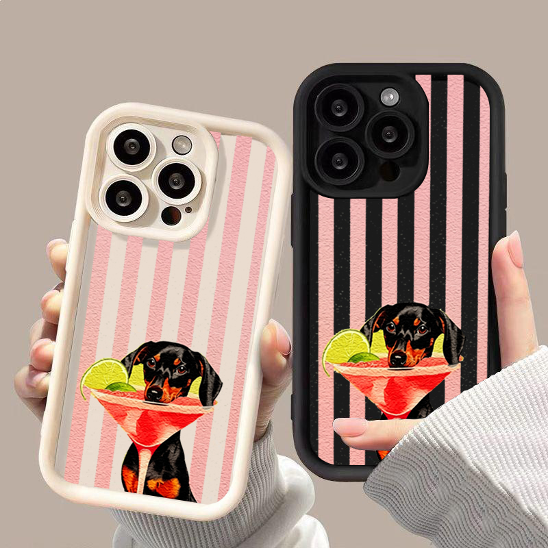 Cute Dog Striped Print Shockpr - Phone Cases Xiaomi 14T 评论和价格