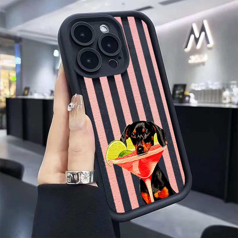 Cute Dog Striped Print Shockpr - Phone Cases Xiaomi 14T 评论和价格