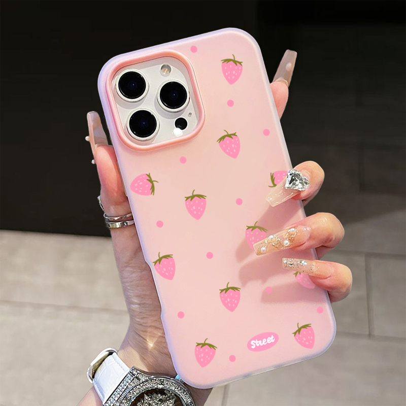 Sweet Pink Strawberry Pattern  - Phone Cases Pink 评论和价格