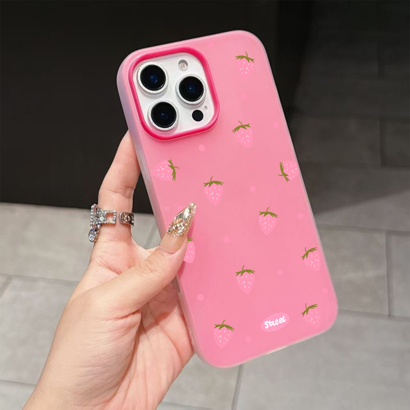 Sweet Pink Strawberry Pattern  - Phone Cases Pink 评论和价格