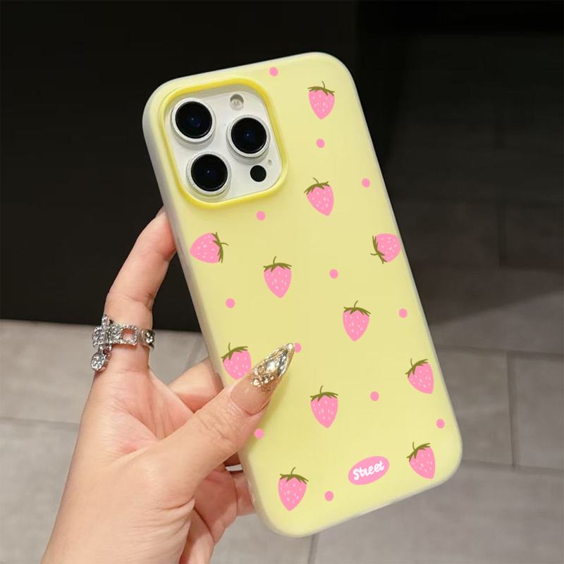 Sweet Pink Strawberry Pattern  - Phone Cases Pink 评论和价格