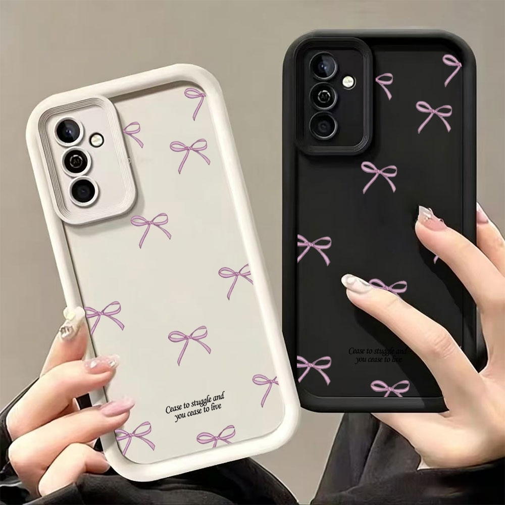 Pink Bow Print Soft TPU Phone  - Phone Cases Pink 评论和价格