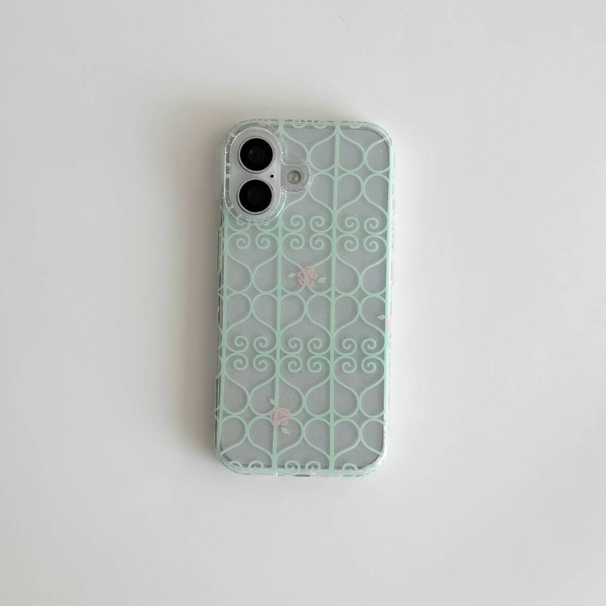 Mint Green Iron Window Pink Ro - Phone Cases Pink 评论和价格