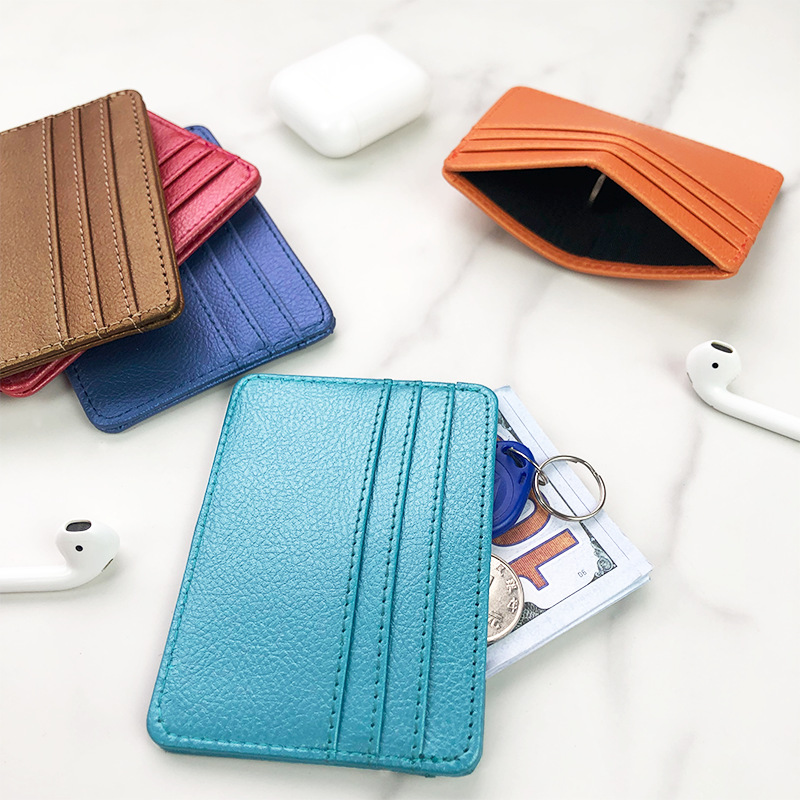 Thin PU Leather Mini Wallet Sl - Slim Card Slot Case 评论和价格