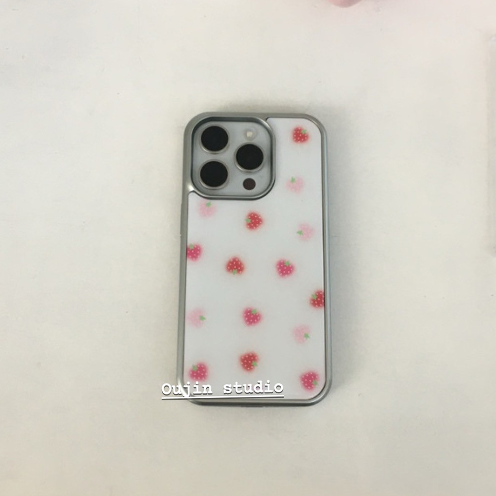 Ins Korean Strawberry With Cre - Phone Cases That Charge Your Phone 评论和价格