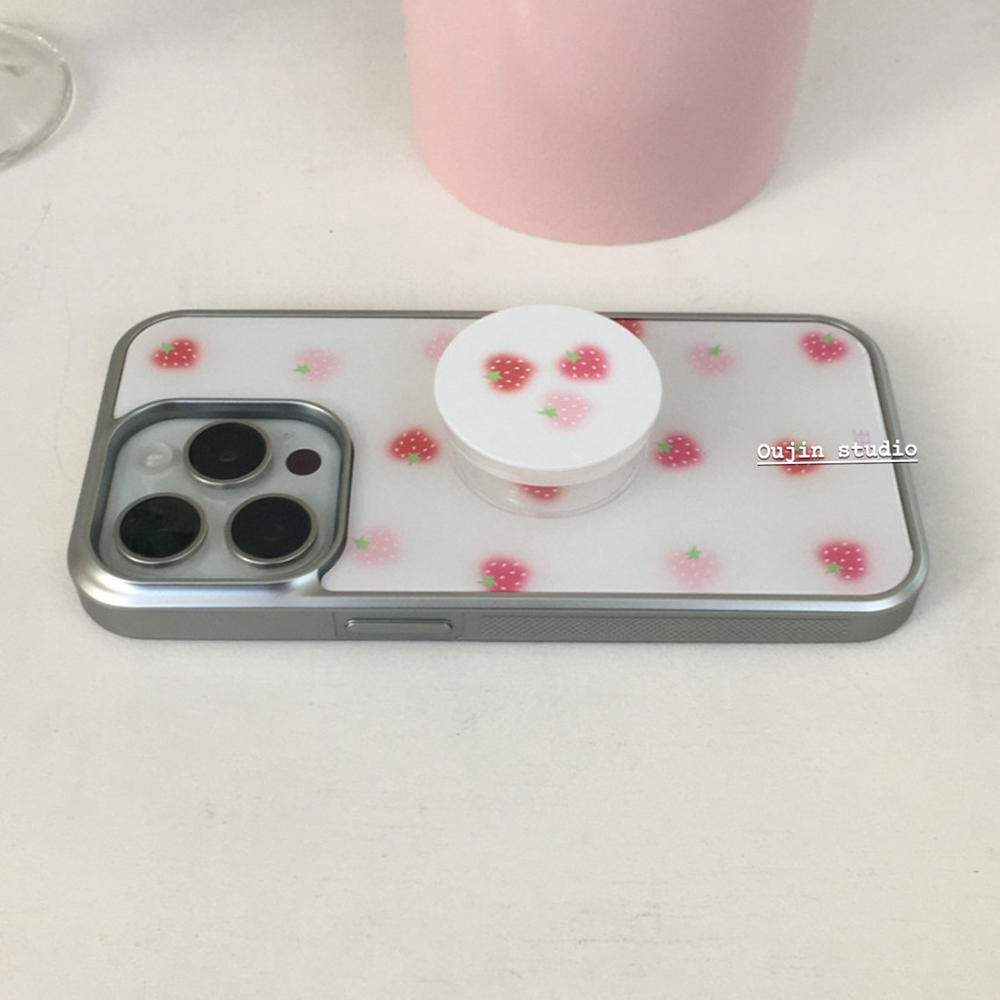 Ins Korean Strawberry With Cre - Phone Cases That Charge Your Phone 评论和价格