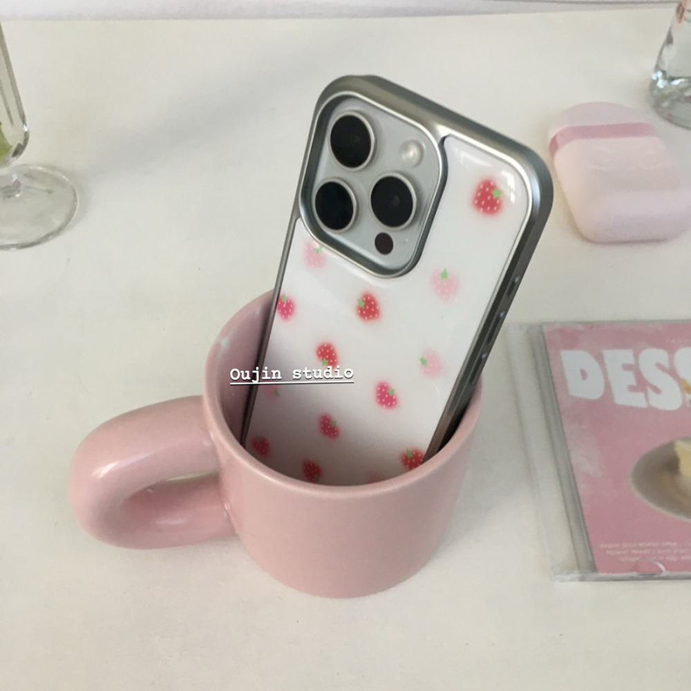 Ins Korean Strawberry With Cre - Phone Cases That Charge Your Phone 评论和价格