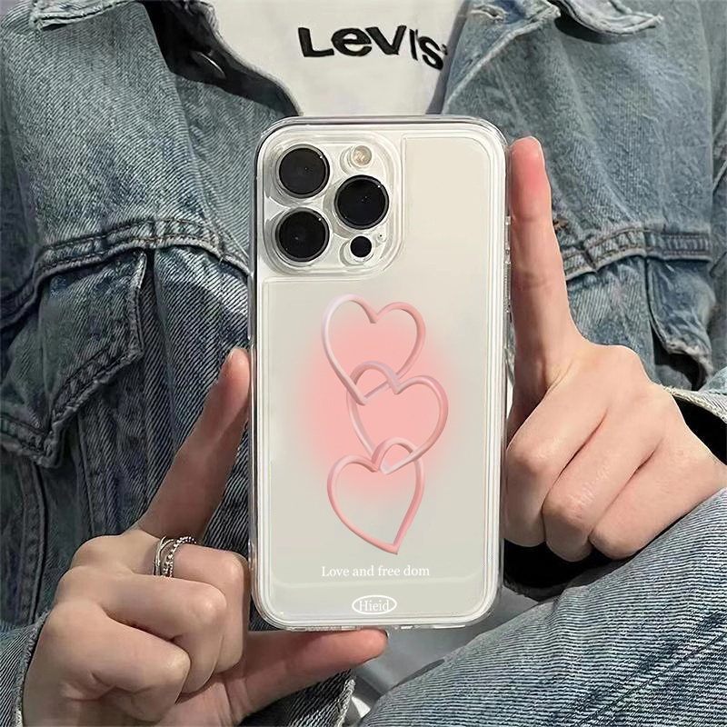 Hand-Painted Pink Heart Soft P - Phone Cases Clear 评论和价格
