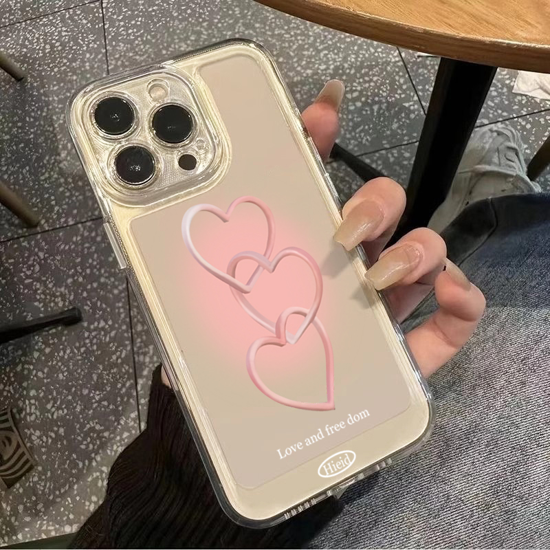 Hand-Painted Pink Heart Soft P - Phone Cases Clear 评论和价格