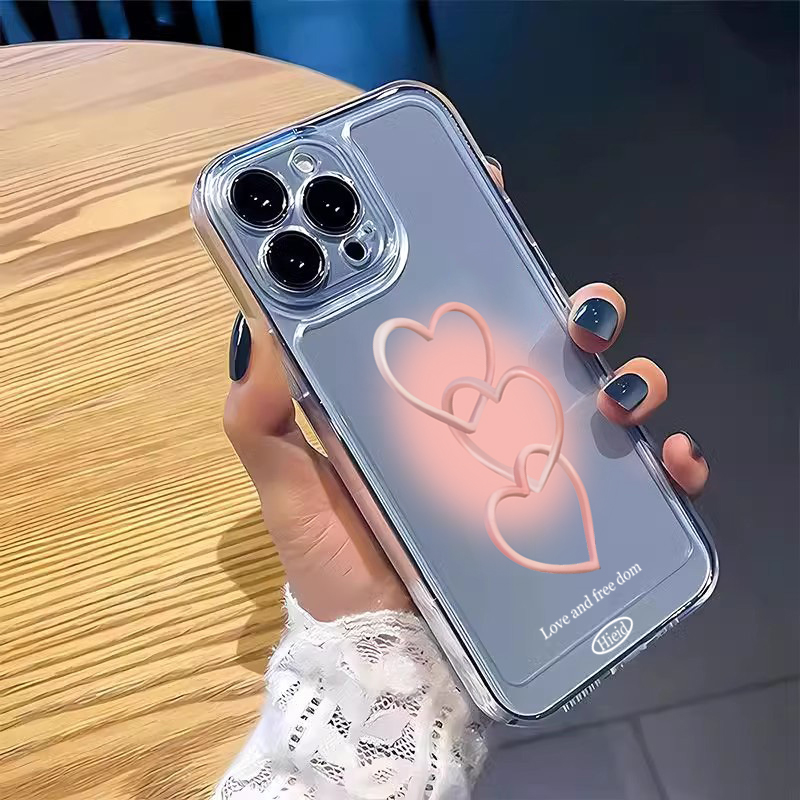 Hand-Painted Pink Heart Soft P - Phone Cases Clear 评论和价格