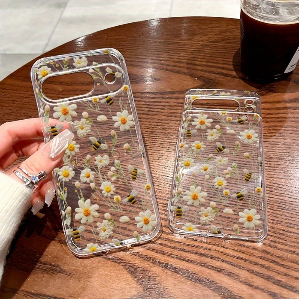Cute Honeybee Flower Pattern S - Phone Cases Clear 评论和价格