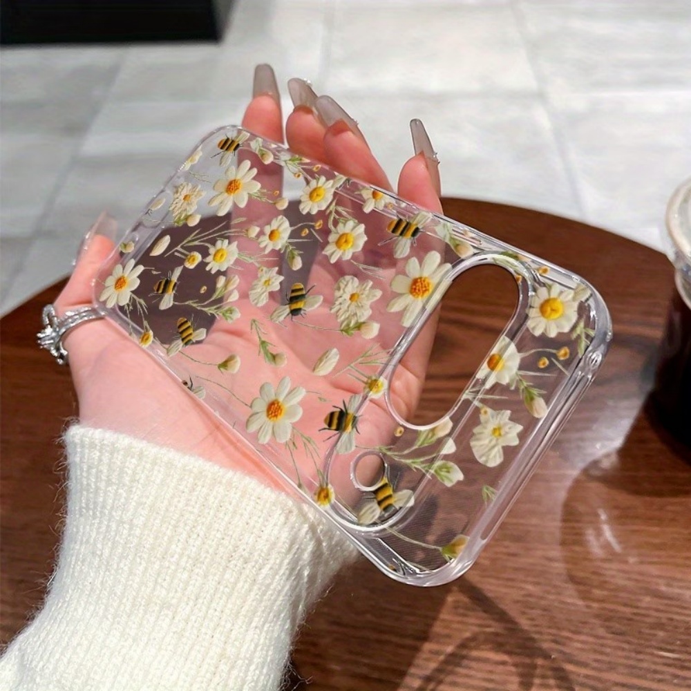 Cute Honeybee Flower Pattern S - Phone Cases Clear 评论和价格