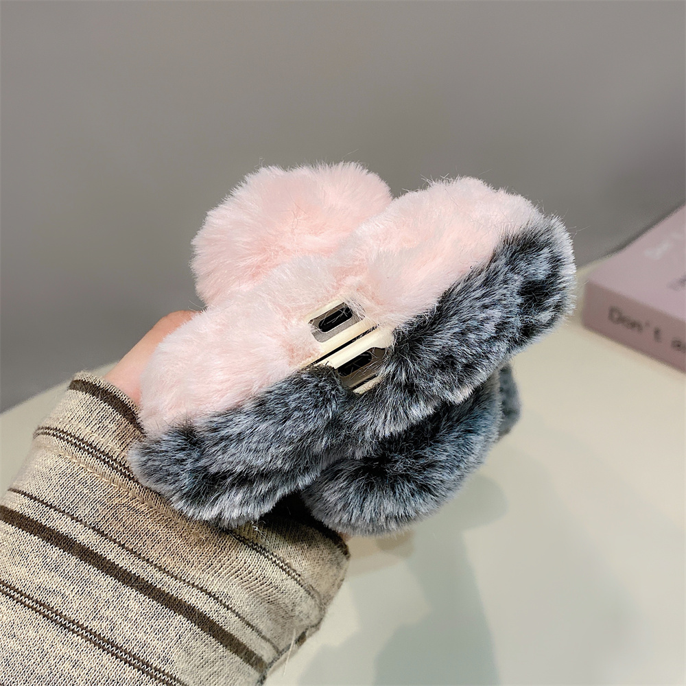 Cute Rabbit Ears Fluffy Stand  - Phone Cases Samsung S25 Ultra 评论和价格