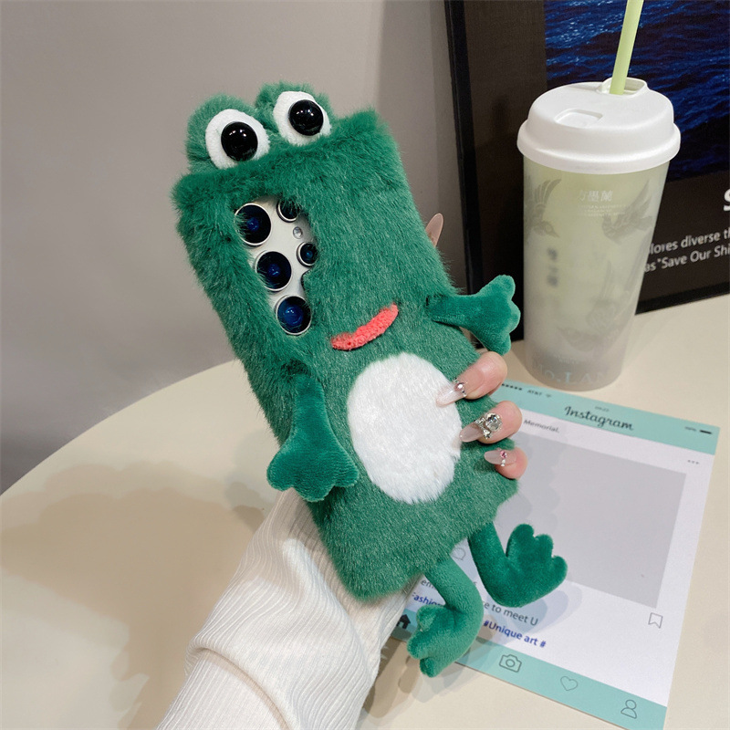 Plush Frog Phone Case, Cute Gr - Phone Cases Galaxy S25 评论和价格