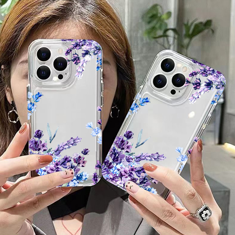 Purple Flower Soft TPU Phone C - Phone Cases Mous 评论和价格