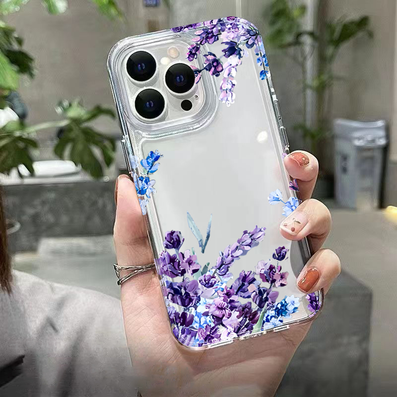 Purple Flower Soft TPU Phone C - Phone Cases Mous 评论和价格